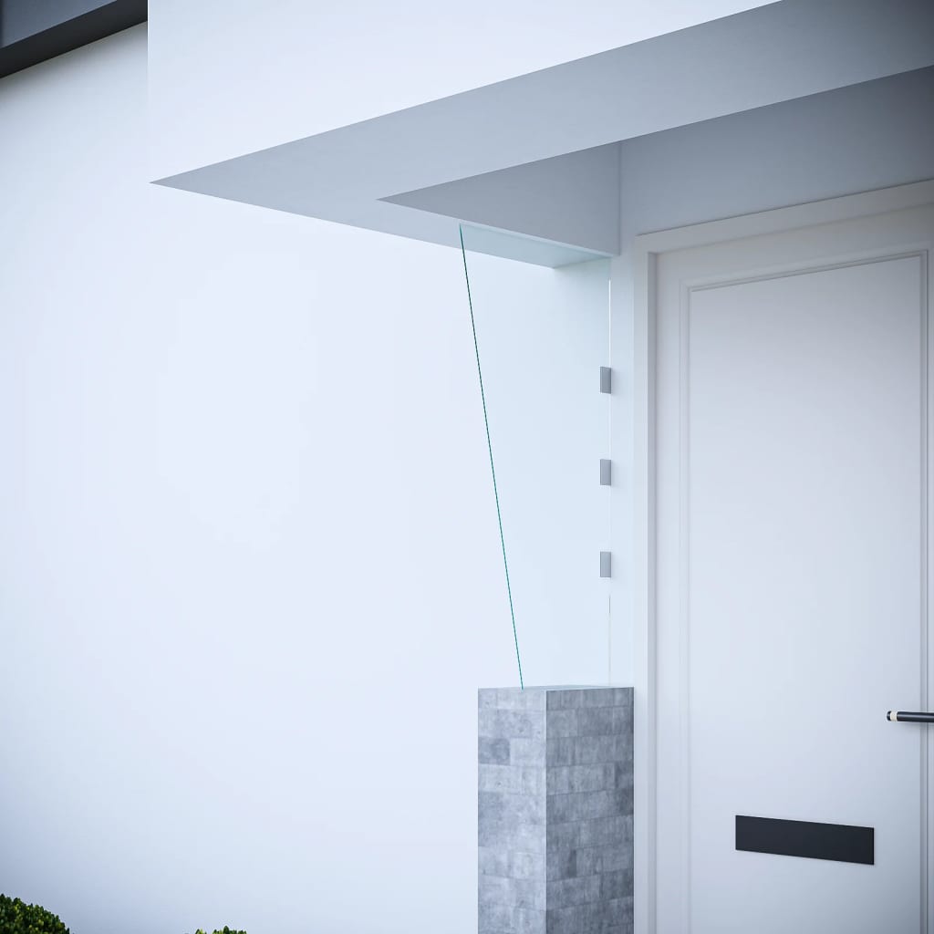 vidaXL Panneau d'auvent de porte Transparent 50x100 cm Verre trempé