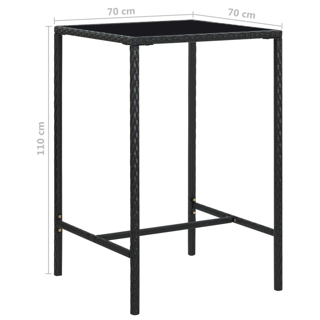 Garden Bar Set with Cushions 3/5/7 Piece Black/Grey 130x60/70x70cm vidaXL - Picture 18 of 30