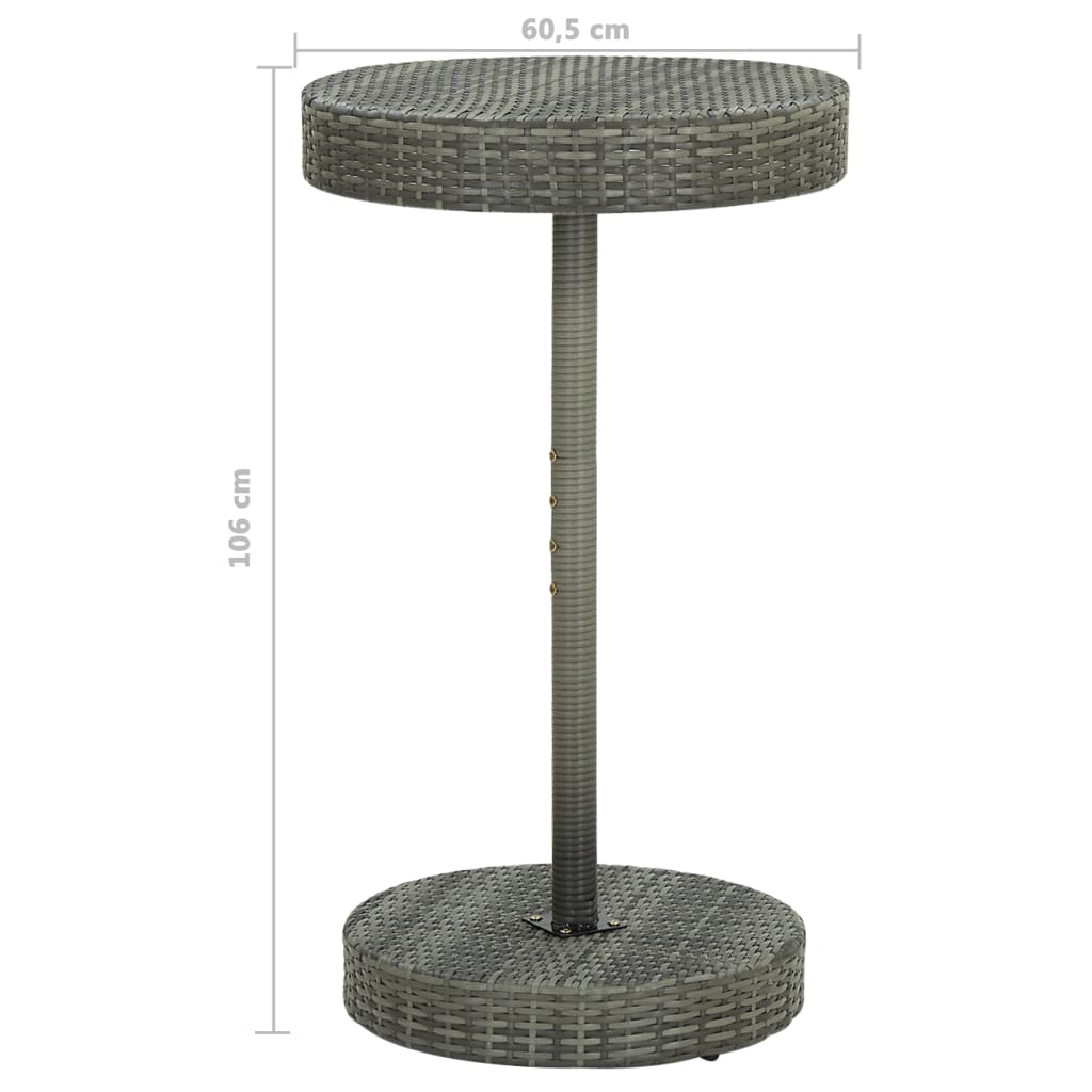Garden Bar Set with Cushions Patio 3/5 Piece Black/Grey 60.5/75.5 cm vidaXL - Picture 16 of 28
