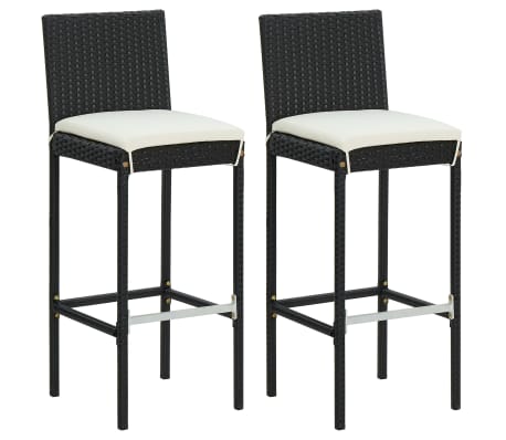 vidaXL 3 Hluta Gar&eth;barsett me&eth; Sessum P&oacute;l&yacute;rattan Svart