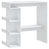 vidaXL baarilaud riiuliga, valge, 100x50x101,5 cm, tehispuit