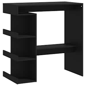 vidaXL baarilaud riiuliga, must, 100x50x101,5 cm, tehispuit