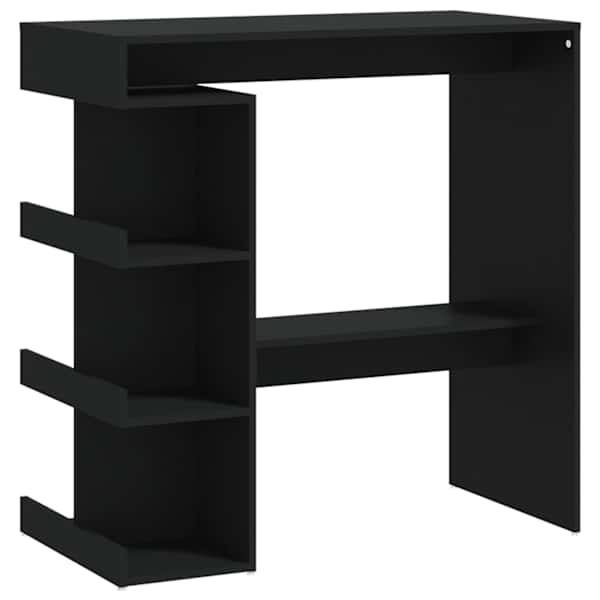 vidaXL baarilaud riiuliga, must, 100x50x101,5 cm, tehispuit