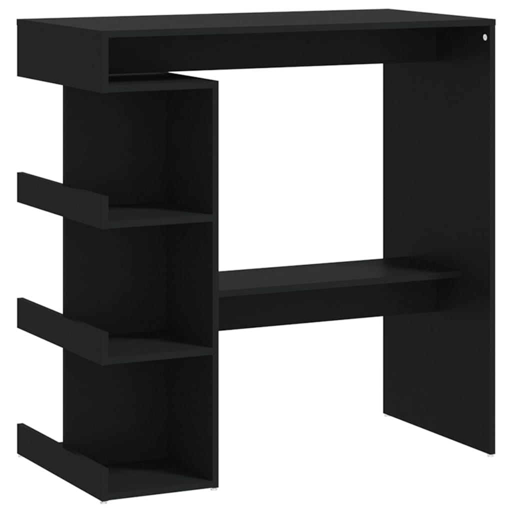 vidaXL Barový stůl s úložným regálem černý 100x50x101,5 cm kompozit