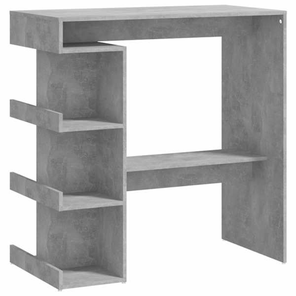 vidaXL baarilaud riiuliga, betoonhall, 100x50x101,5cm, tehispuit