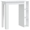 vidaXL baarilaud riiuliga, valge, 102x50x103,5 cm tehispuit