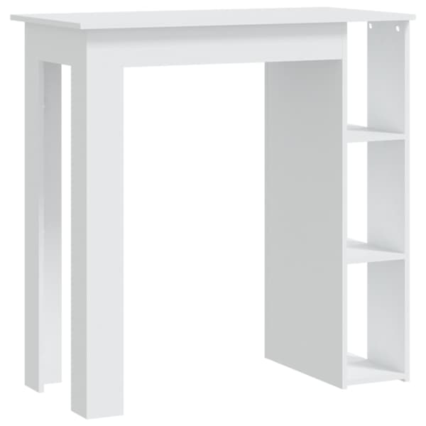 vidaXL baarilaud riiuliga, valge, 102x50x103,5 cm tehispuit