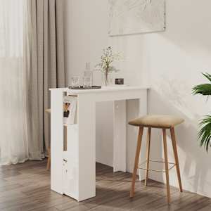 Barový stůl s regálem bílý 102 x 50 x 103,5 cm kompozitní dřevo
