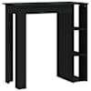 vidaXL baarilaud riiuliga, must, 102x50x103.5 cm puitlaastplaat