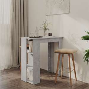 Barový stůl s regálem betonově šedý 102x50x103,5 cm kompozit - obrázek 1