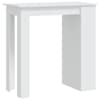 vidaXL baarilaud riiuliga, valge, 102x50x103,5 cm, tehispuit
