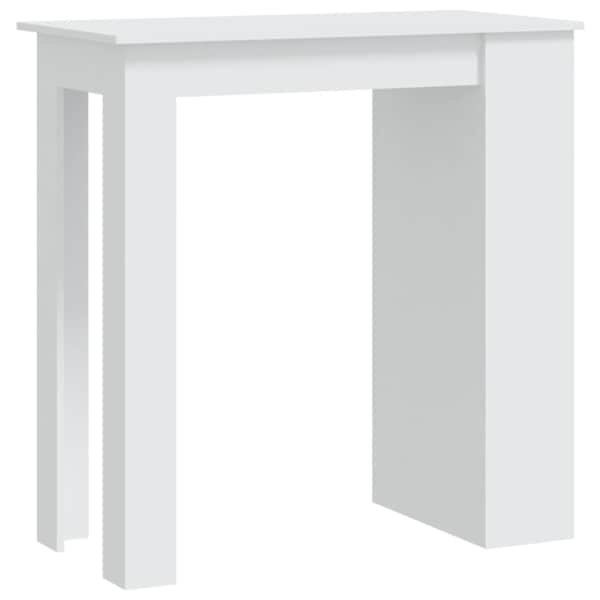 vidaXL baarilaud riiuliga, valge, 102x50x103,5 cm, tehispuit