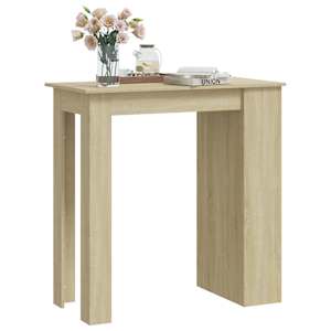 Barový stůl s úložným regálem dub sonoma 102 x 50 x 103,5 cm - obrázek 3
