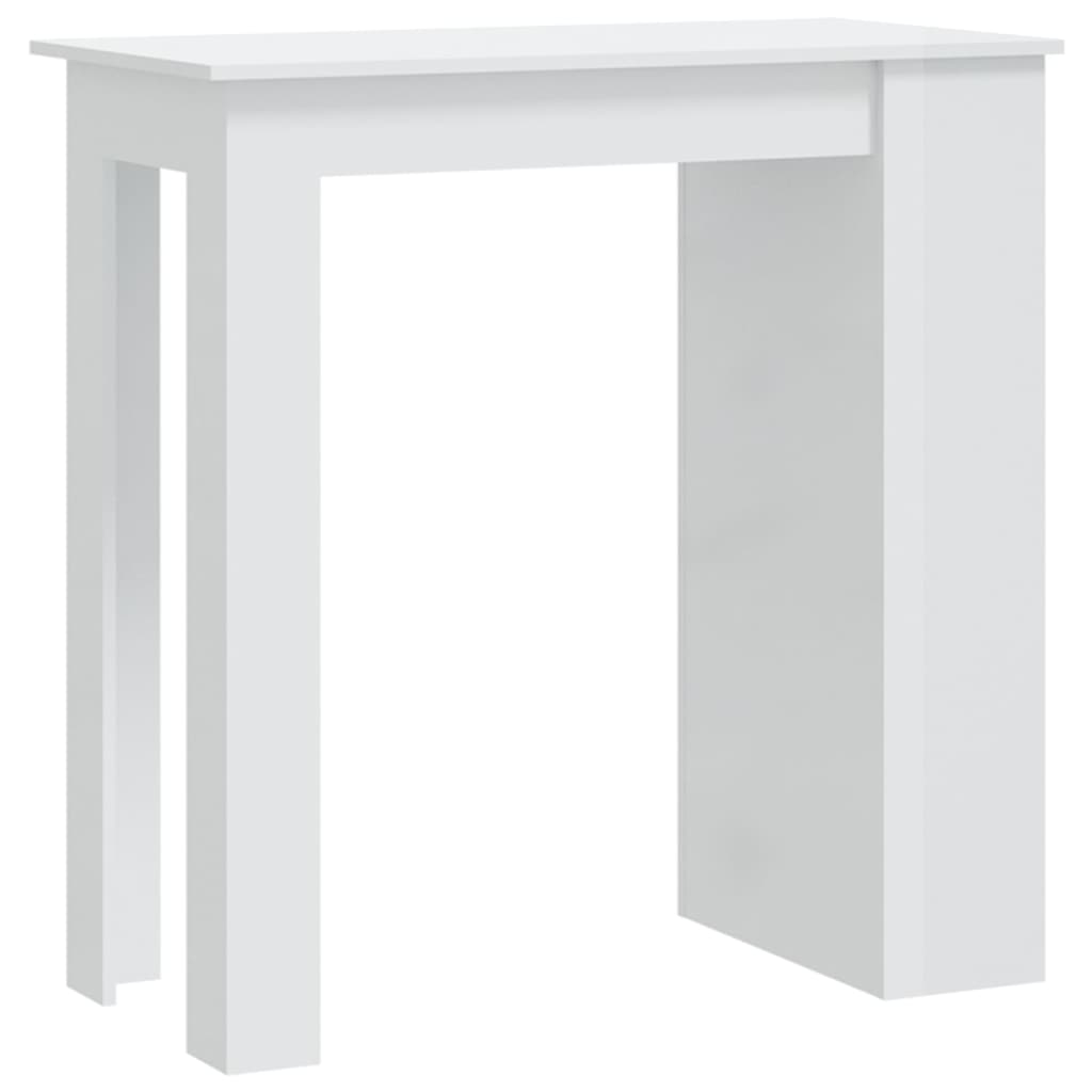 Image of vidaXL Bar Table with Storage Rack High Gloss White 102x50x103.5 cm