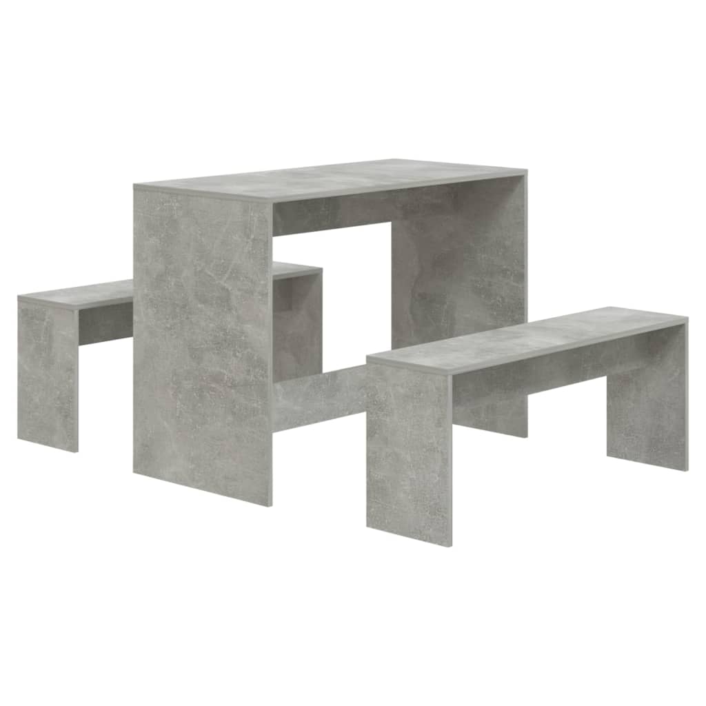 Set mobilier de bucătărie, 3 piese, gri beton, PAL