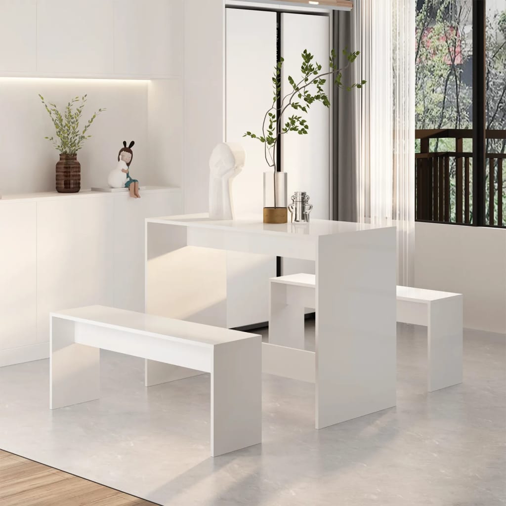 3-daļīgs virtuves mēbeļu komplekts, balts, skaidu plāksne | Stepinfit.lv