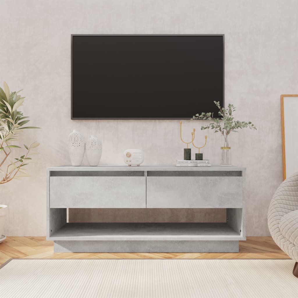 vidaXL Comodă TV, gri beton, 102x41x44 cm, PAL