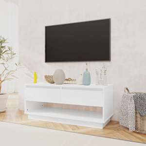 TV skříňka bílá s vysokým leskem 102x41x44 cm kompozitní dřevo - obrázek 3
