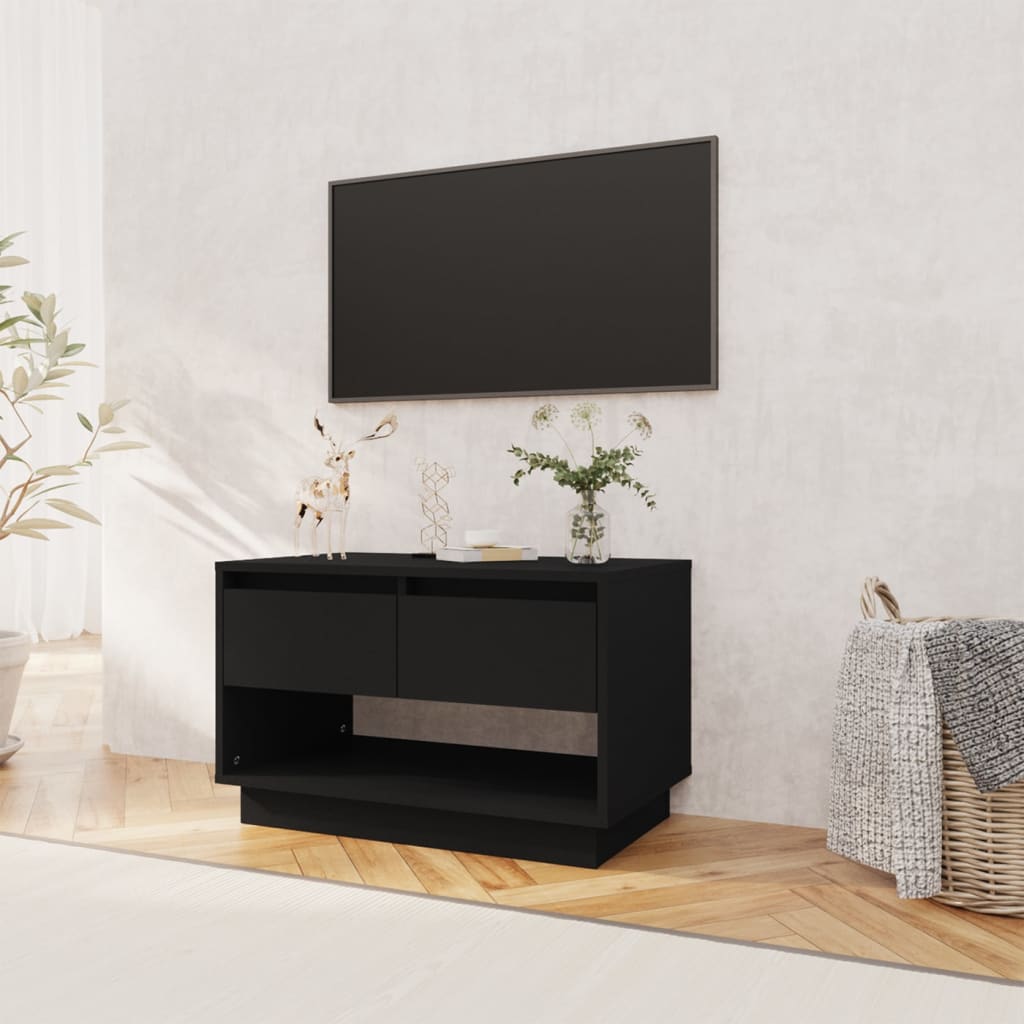 vidaXL TV-benk svart 70x41x44 cm konstruert tre