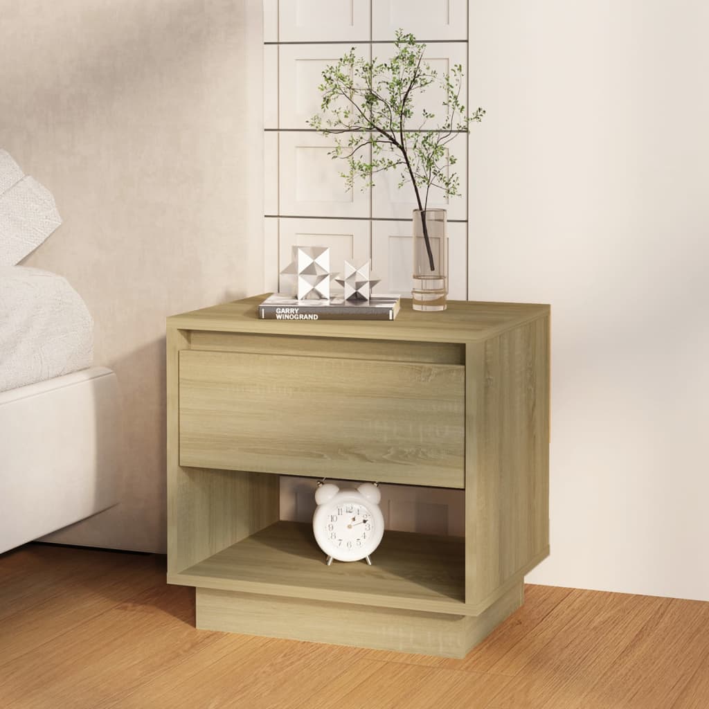 vidaXL Nachtkastjes 2 st 45x34x44 cm bewerkt hout sonoma eikenkleurig afbeelding