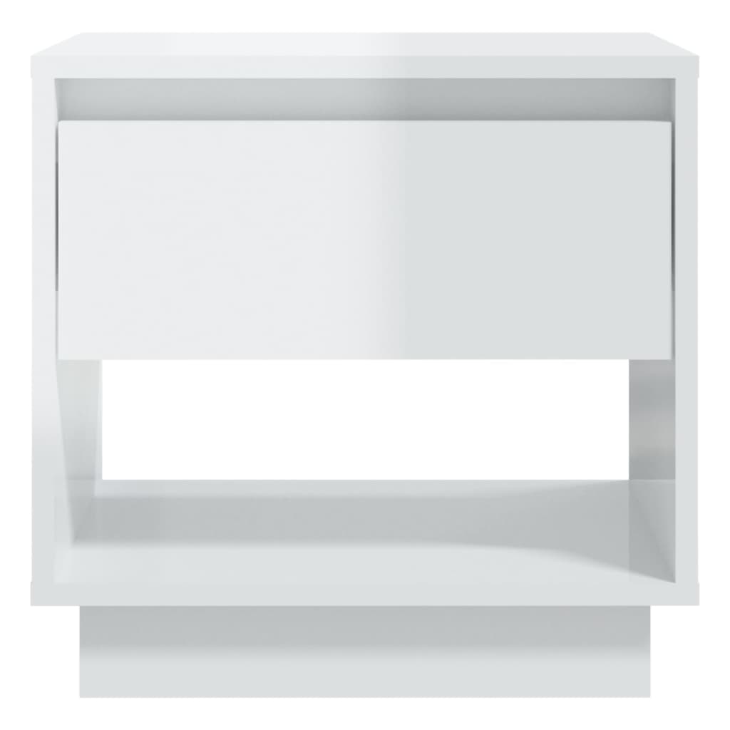 Nachttisch Hochglanz-Weiß 45x34x44 cm Spanplatte