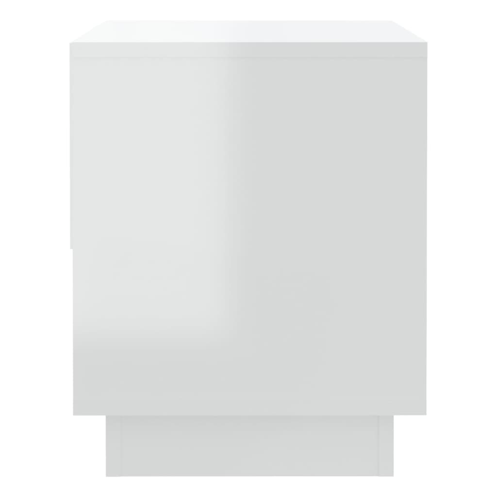 Nachttisch Hochglanz-Weiß 45x34x44 cm Spanplatte