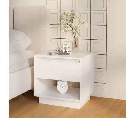 vidaXL Nattbord 2 stk h&oslash;yglans hvit 45x34x44 cm konstruert tre