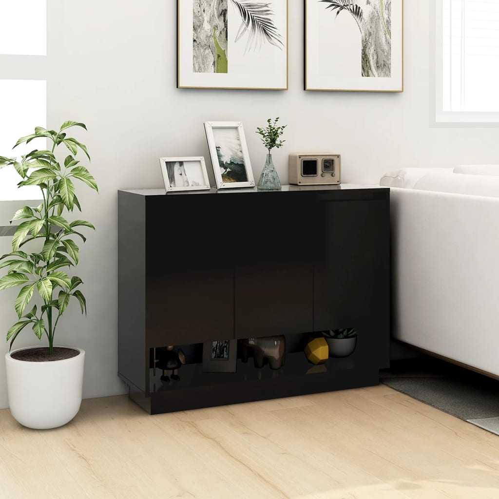 vidaXL Credenza Nera 97x31x75 cm in Truciolato