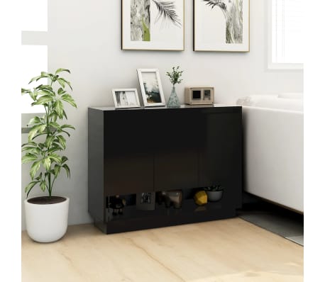 vidaXL Credenza Nera 97x31x75 cm in Truciolato