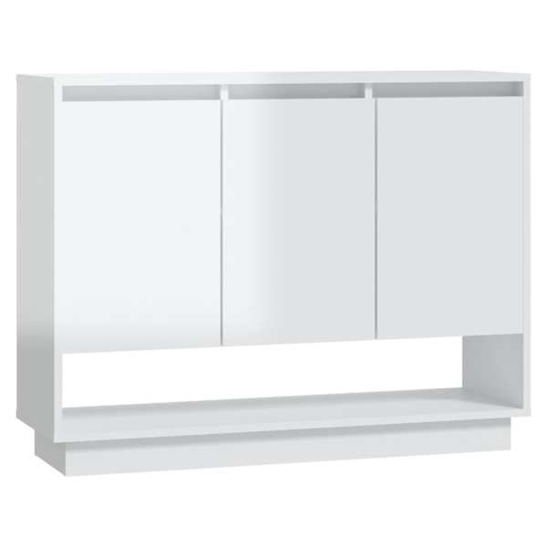 vidaXL puhvetkapp, k&otilde;rgl&auml;ikega, valge, 97x31x75 cm puitlaastplaat
