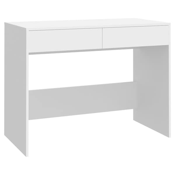 vidaXL kirjutuslaud, valge, 101x50x76,5 cm, tehispuit