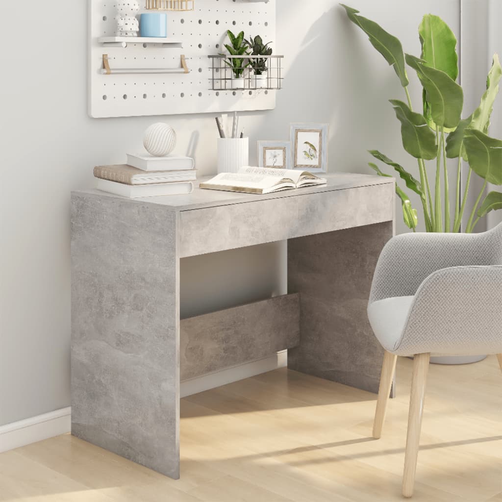 

vidaXL Bureau 101x50x76,5 cm spaanplaat betongrijs