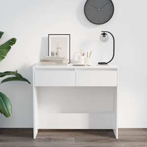 vidaXL Τραπεζάκι Κονσόλα Γυαλ. Λευκό 89 x 41 x 76,5 εκ από Μοριοσανίδα