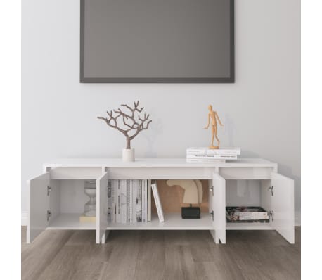 vidaXL telerikapp, k&otilde;rgl&auml;ikega valge, 120x30x40,5 cm, tehispuit