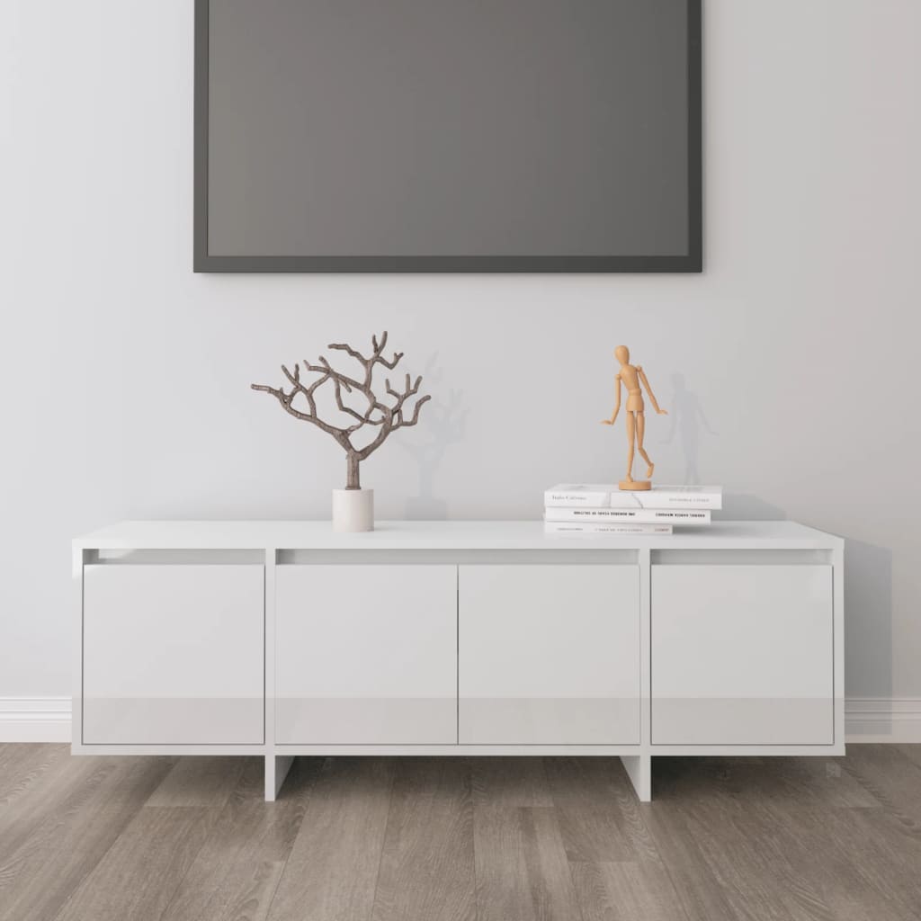 TV-bänk vit högglans 120x30x40,5 cm konstruerat trä