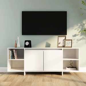 TV stolek bílý 130 x 35 x 50 cm dřevotříska - obrázek 3