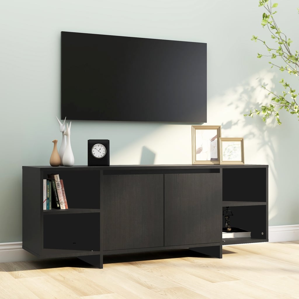 vidaXL fekete szerelt fa TV-szekrény 130 x 35 x 50 cm