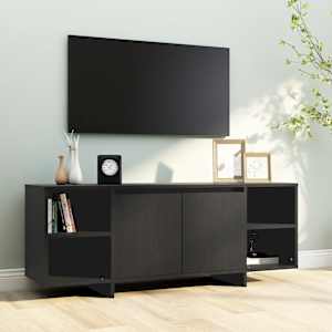 TV stolek černý 130 x 35 x 50 cm dřevotříska - obrázek 3