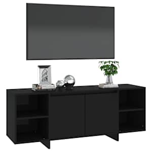 TV stolek černý 130 x 35 x 50 cm dřevotříska - obrázek 4