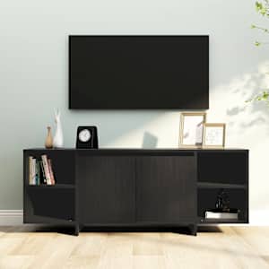 TV omarica črna 130x35x50 cm iverna plošča