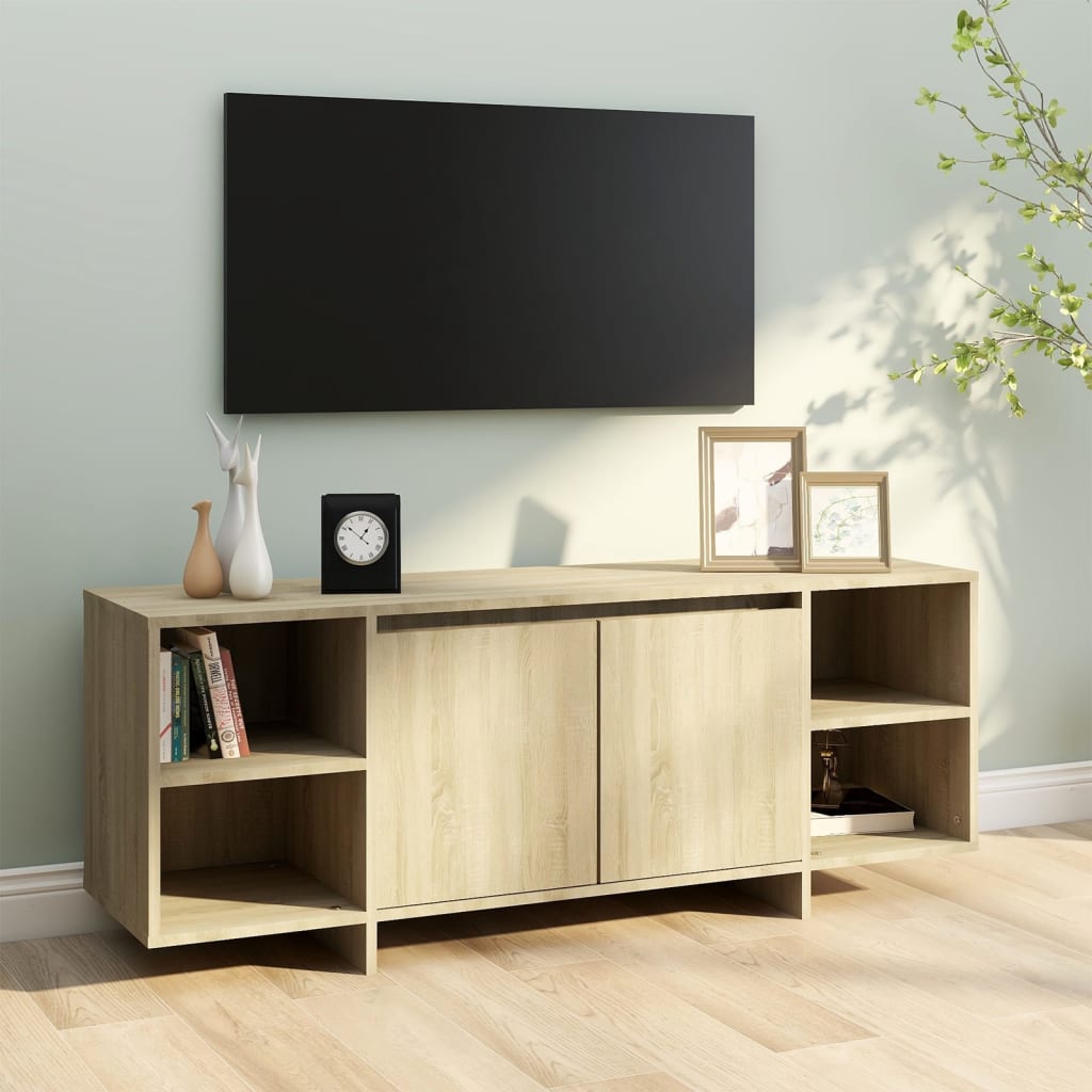 vidaXL Tv-meubel 130x35x50 cm spaanplaat sonoma eikenkleurig