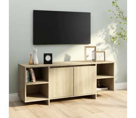 vidaXL Meuble TV chêne sonoma 130x35x50 cm bois d'ingénierie