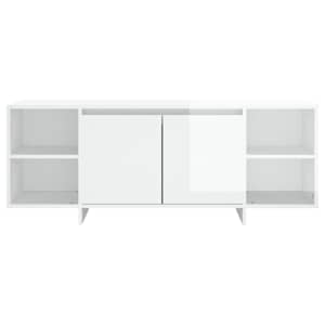 TV stolek bílý s vysokým leskem 130 x 35 x 50 cm dřevotříska - obrázek 5