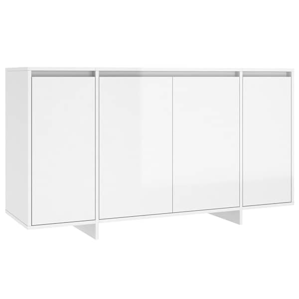 vidaXL puhvetkapp, k&otilde;rgl&auml;ikega valge, 135x41x75 cm, tehispuit