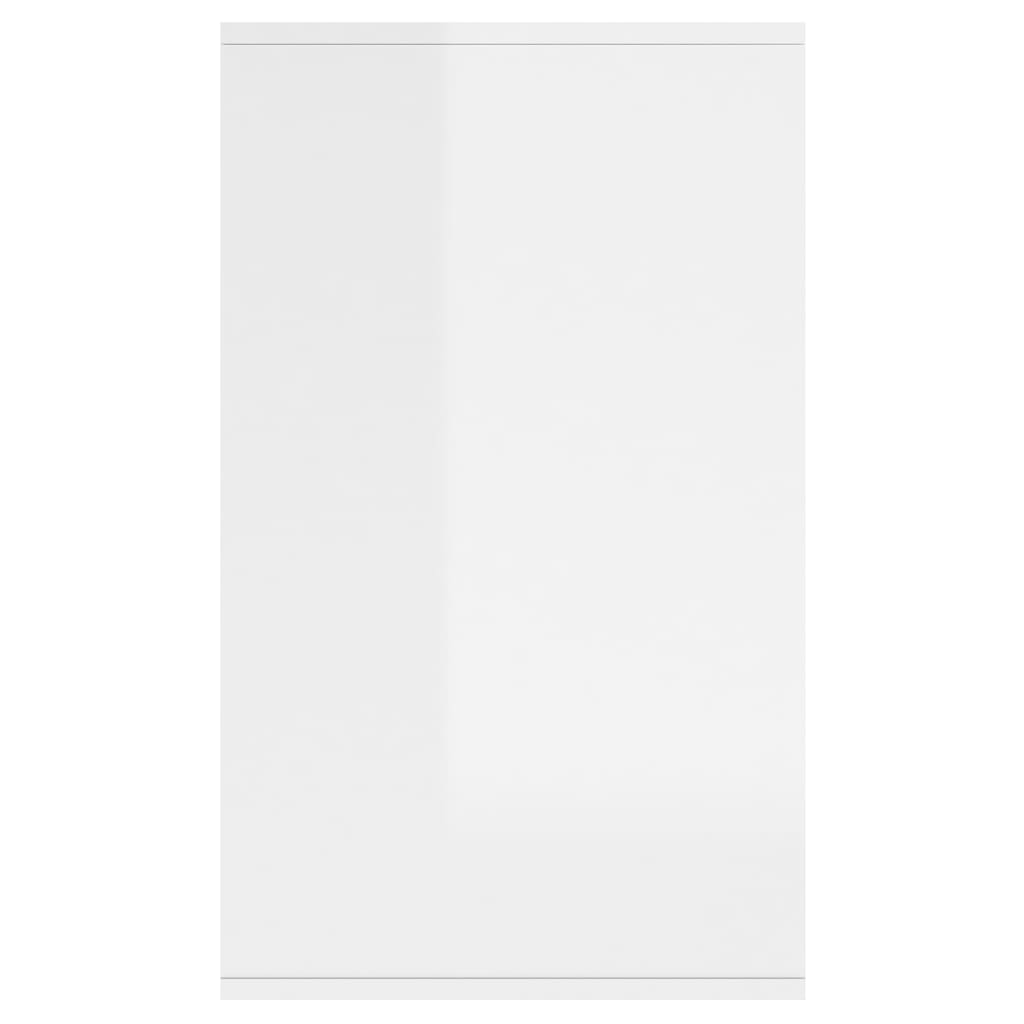 magasfényű fehér forgácslap tálalószekrény 135 x 41 x 75 cm