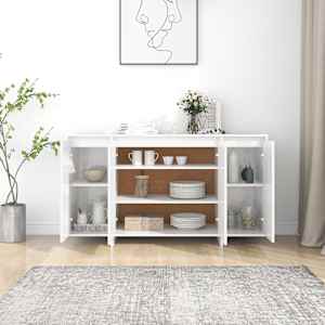 vidaXL Servantă, alb extralucios, 135x41x75 cm, PAL