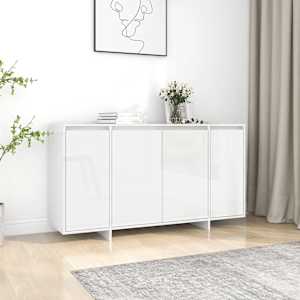 Příborník bílý s vysokým leskem 135x41x75 cm kompozitní dřevo