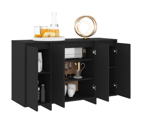 vidaXL Buffet noir 120x41x75 cm bois d'ing&eacute;nierie