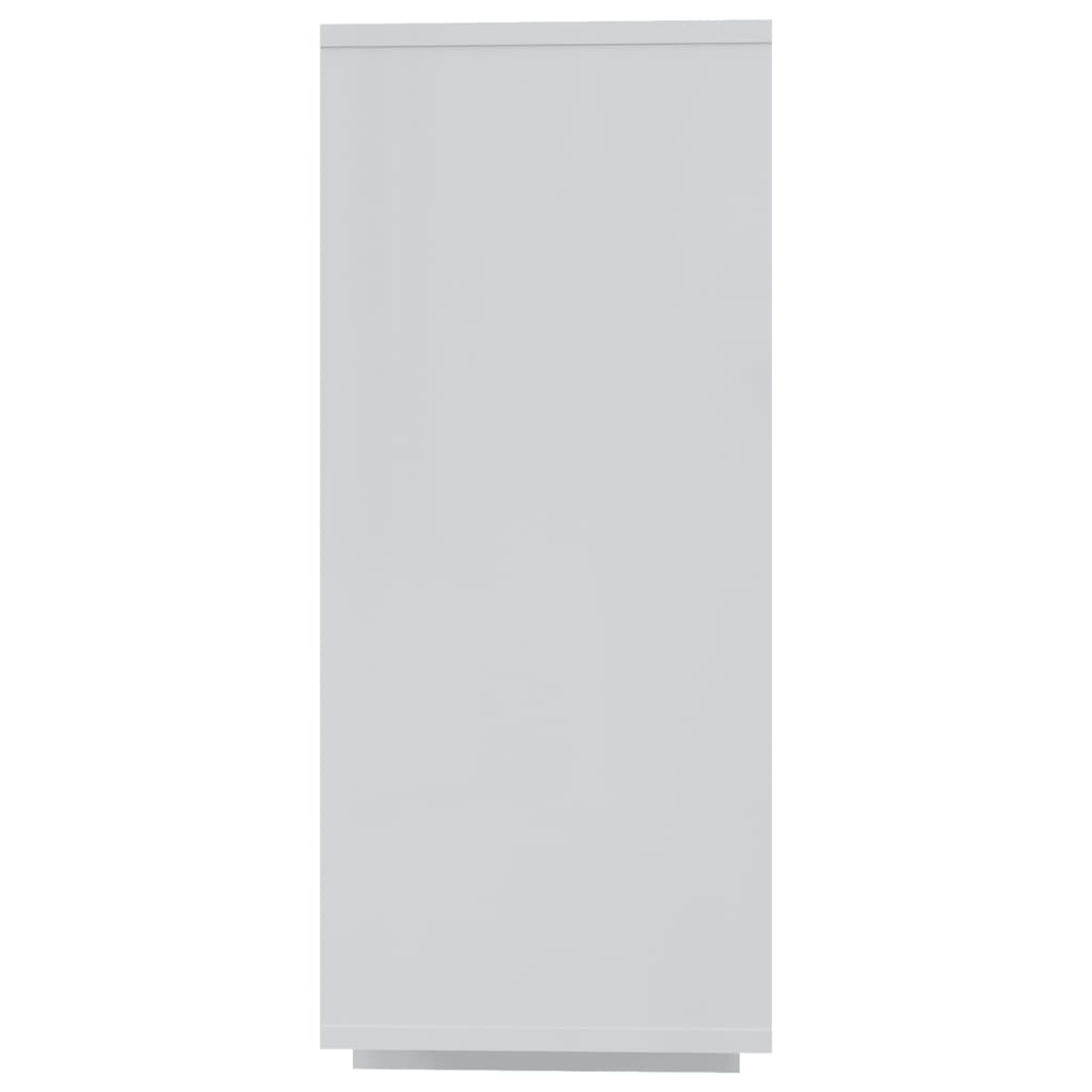 magasfényű fehér forgácslap tálalószekrény 120 x 30 x 75 cm