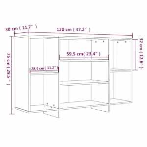 Příborník bílý s vysokým leskem 120x30x75 cm kompozitní dřevo - obrázek 7